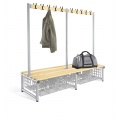 Changing Room Bench with shoe storage double sided